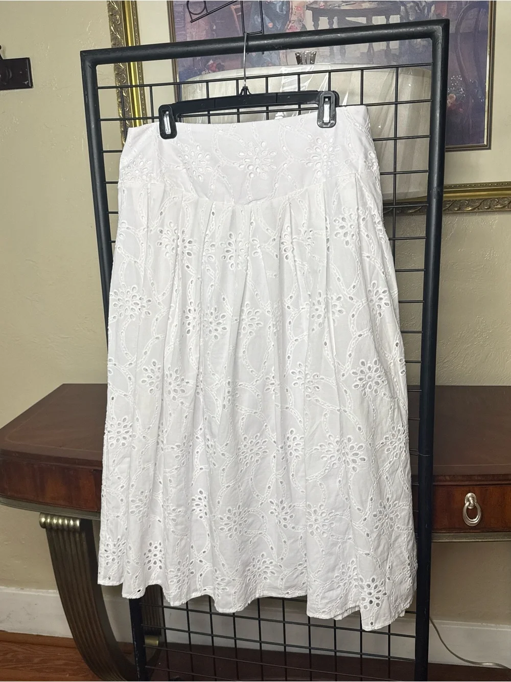 ❤️And Now This NWT White Eyelet Midi Skirt.  Size L.
